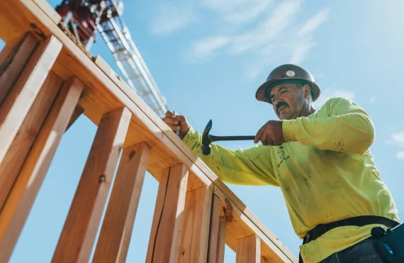 Roofing team at work